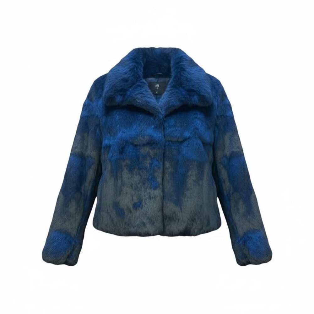 Short coat in genuine black rabbit fur (women's)